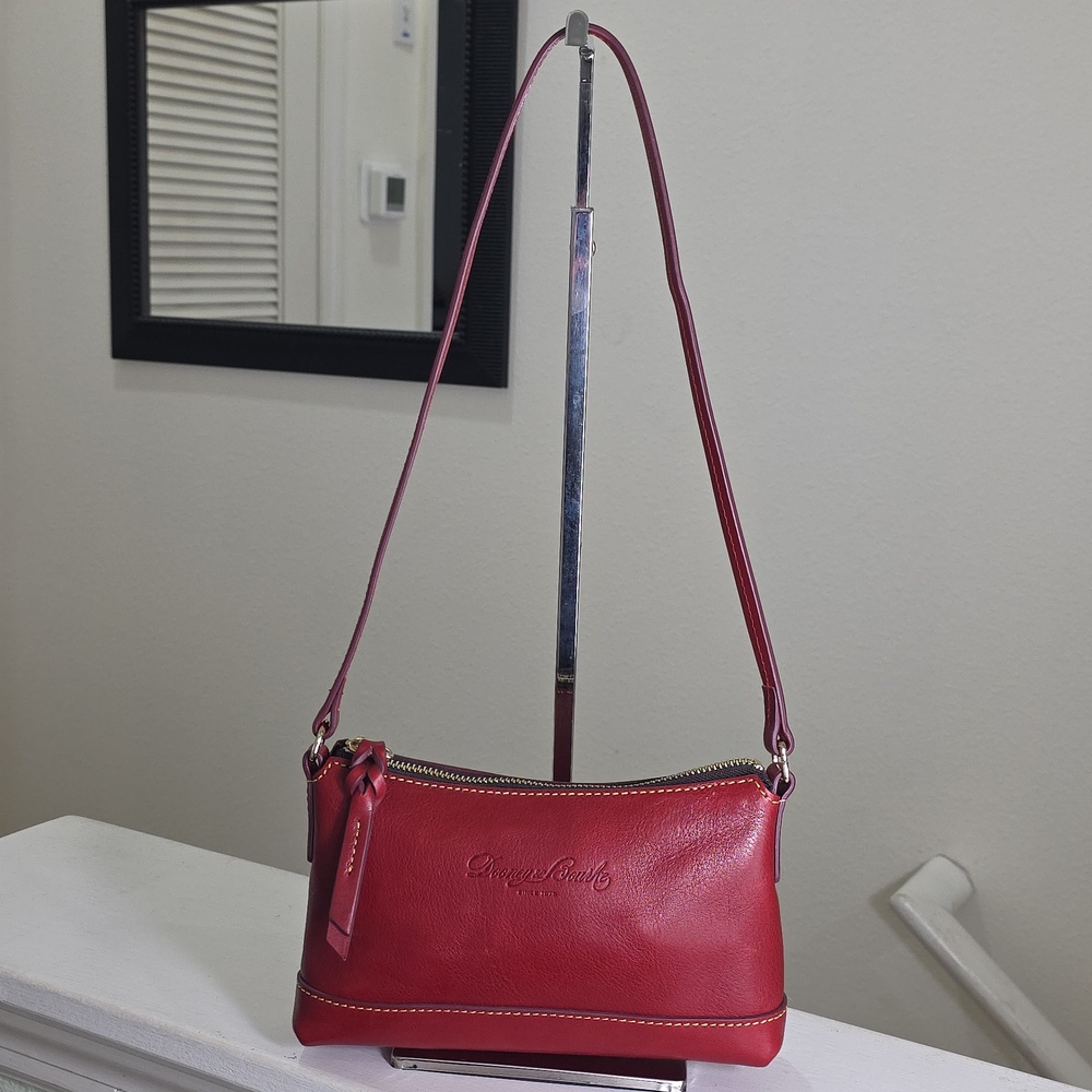 Dooney & Bourke Dark Red Florentine Leather Lizie Crossbody Bag EUC